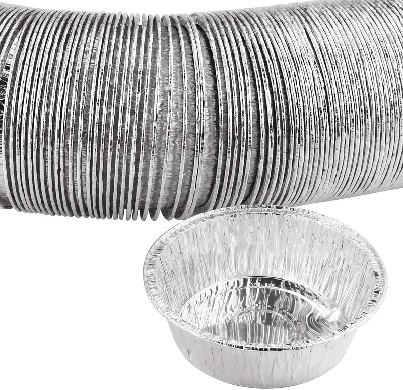 Oopsu 100 Pack 4" Round Tart Pie Foil Pans - Disposable Aluminum Foil Tart & Pie Tins for Baking, Cooking, Storage or Reheating - Image 4